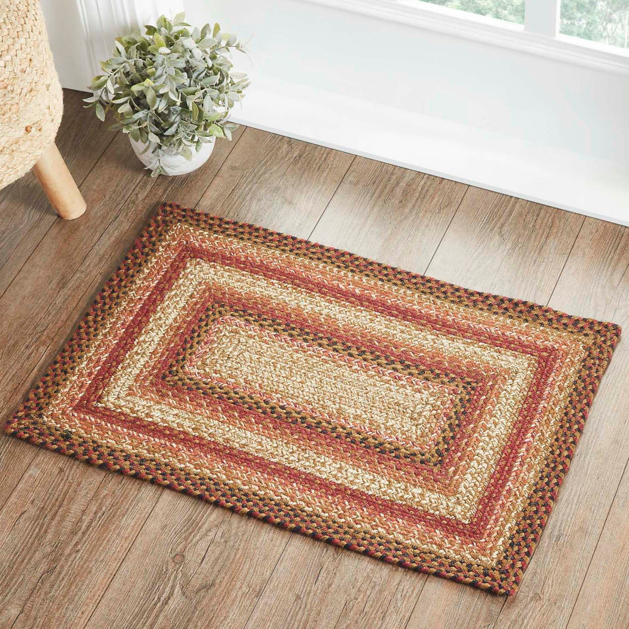 Ginger Spice Jute Braided Rug Rect 20"x30" VHC Brands - The Fox Decor