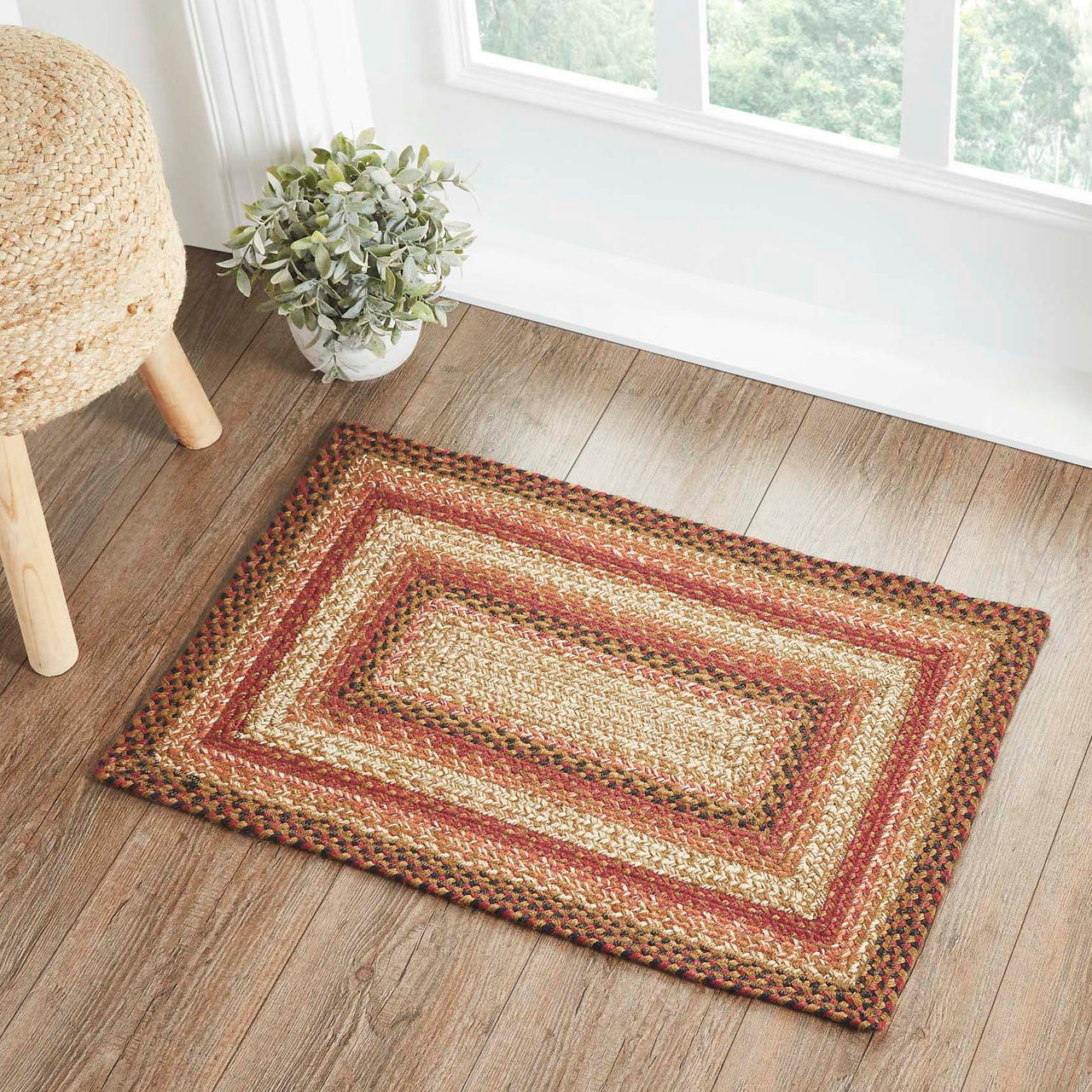 Ginger Spice Jute Braided Rug Rect with Rug Pad 20"x30" VHC Brands