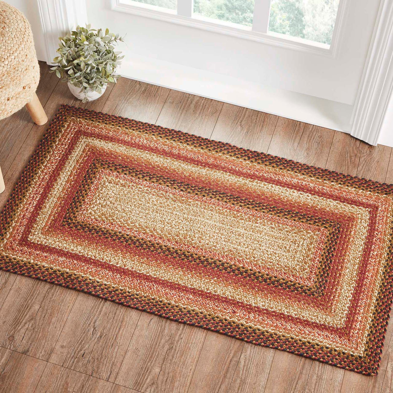 Ginger Spice Jute Braided Rug Rect with Rug Pad 27"x48" VHC Brands - The Fox Decor