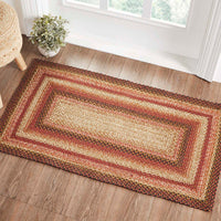 Thumbnail for Ginger Spice Jute Braided Rug Rect with Rug Pad 27