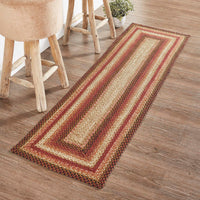 Thumbnail for Ginger Spice Jute Braided Rug/Runner Rect with Rug Pad 22