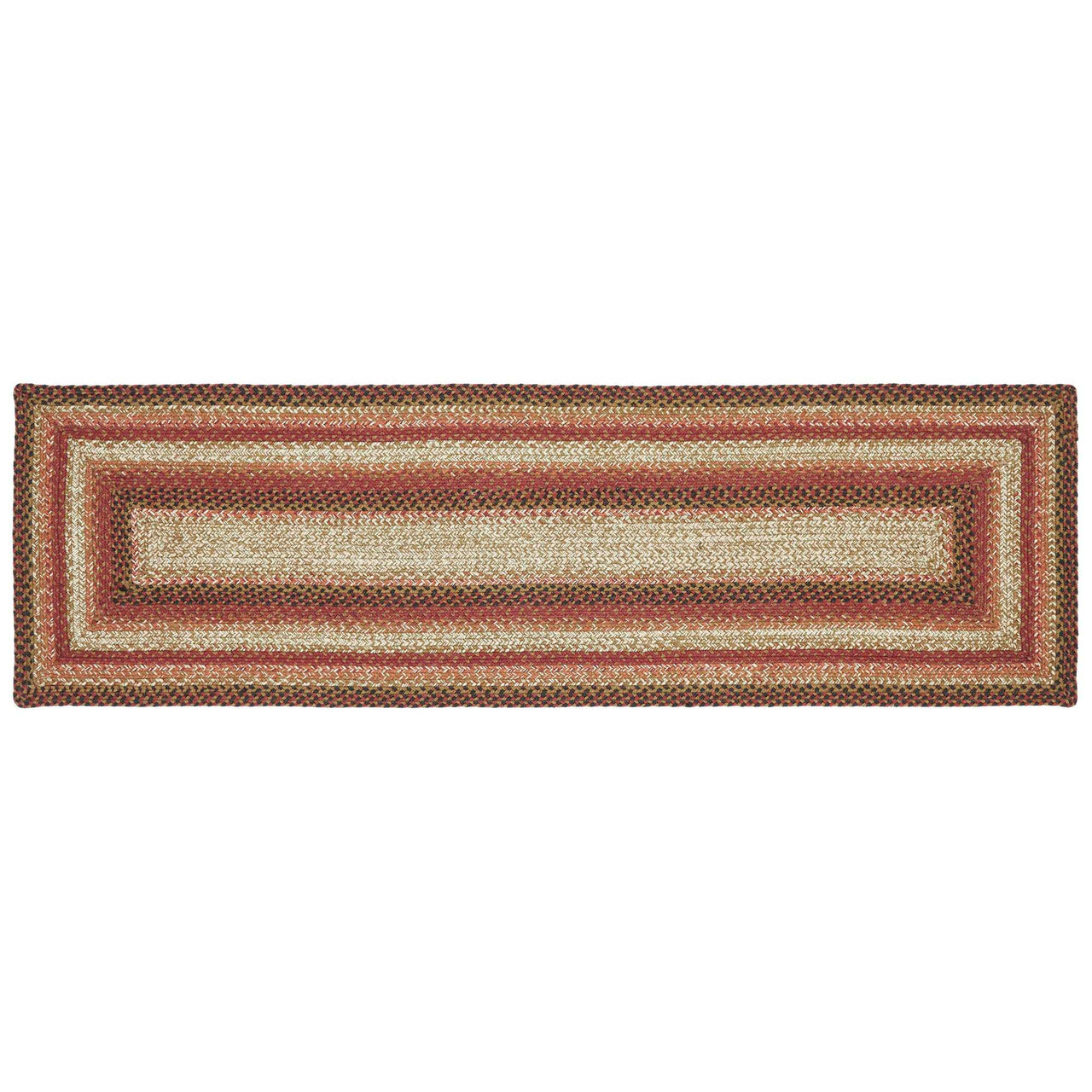 Ginger Spice Jute Braided Rug/Runner Rect with Rug Pad 22"x72" VHC Brands