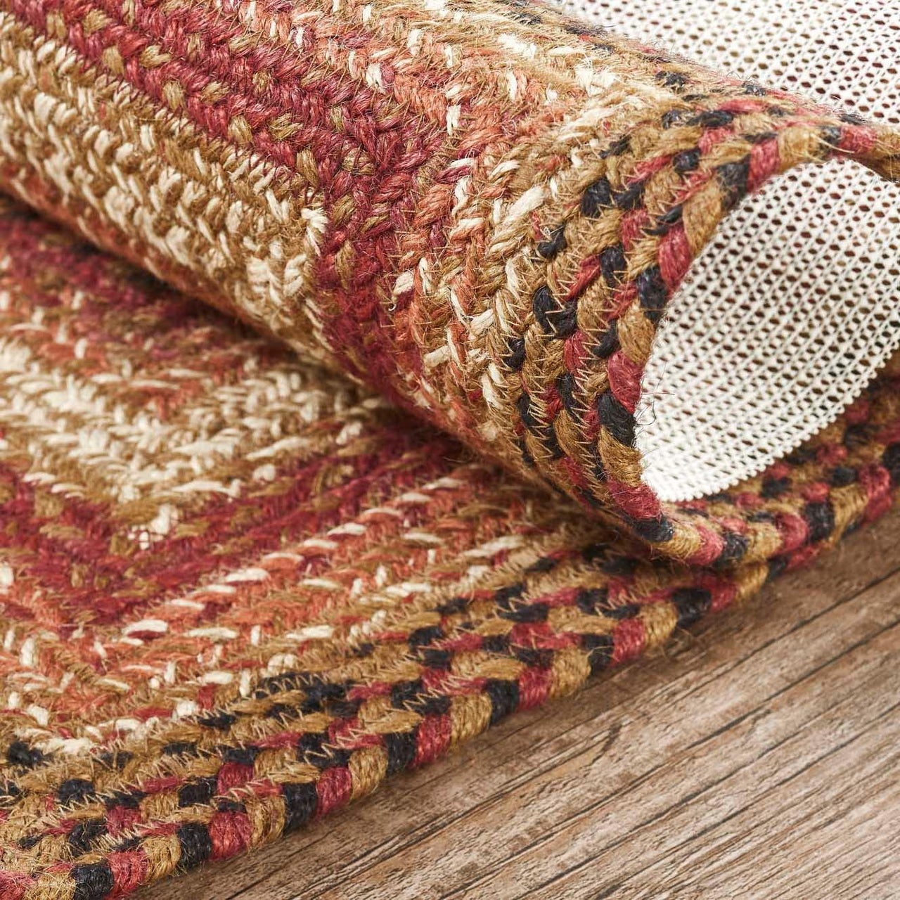 Ginger Spice Jute Braided Rug Rect with Rug Pad 5'x8' VHC Brands - The Fox Decor