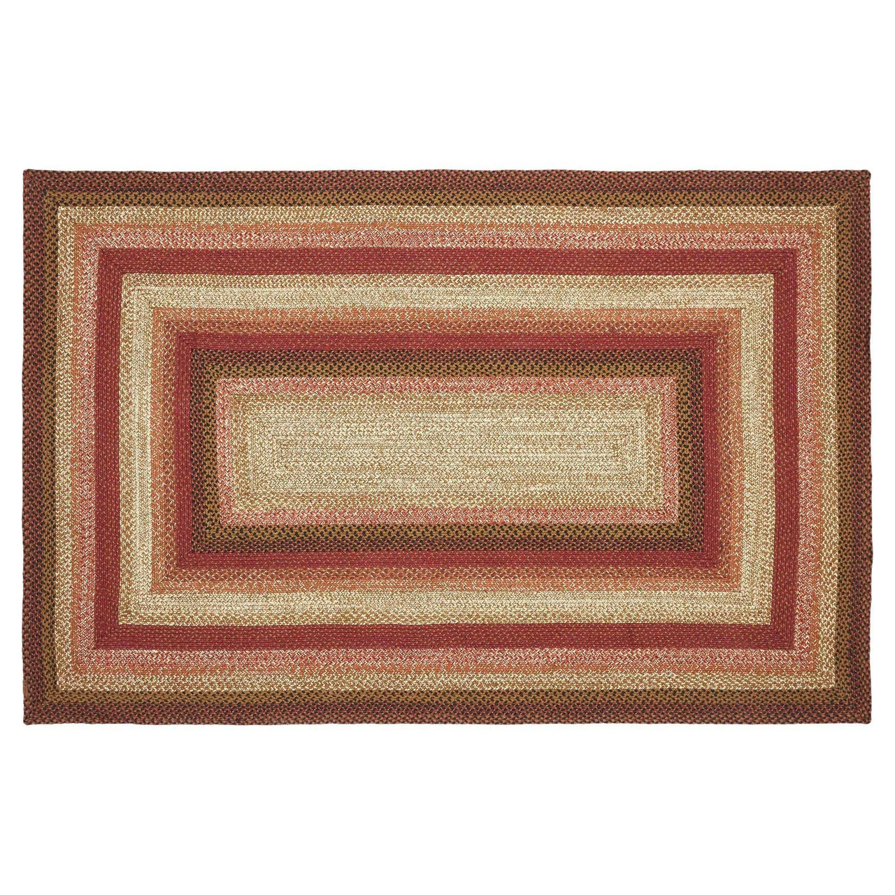 Ginger Spice Jute Braided Rug Rect with Rug Pad 5'x8' VHC Brands - The Fox Decor