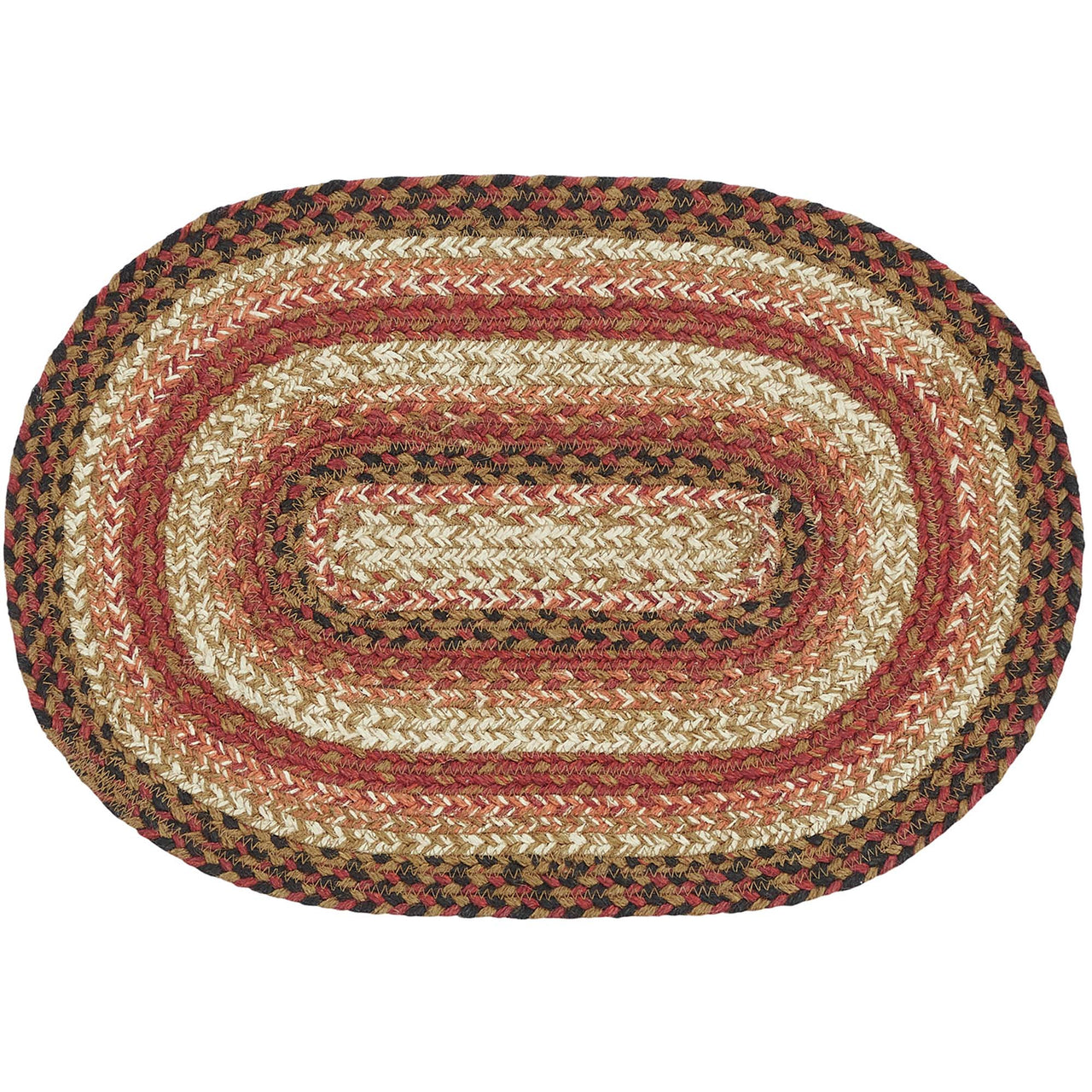 Ginger Spice Jute Braided Oval Placemat 12"x18" VHC Brands - The Fox Decor