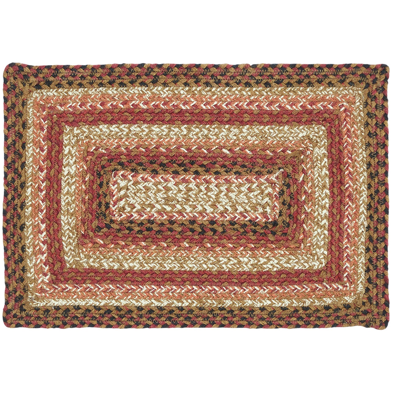 Ginger Spice Jute Braided Rect Placemat 12"x18" VHC Brands - The Fox Decor