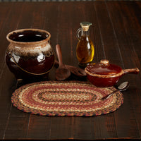 Thumbnail for Ginger Spice Jute Braided Oval Placemat 10