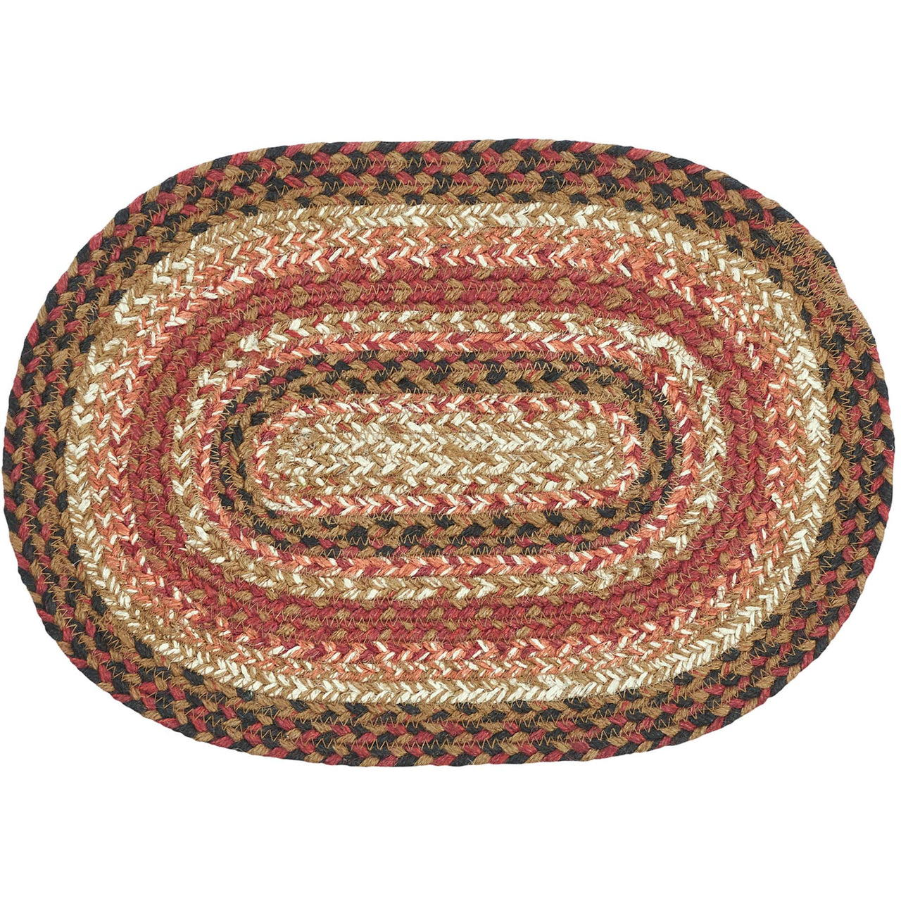 Ginger Spice Jute Braided Oval Placemat 10"x15" VHC Brands