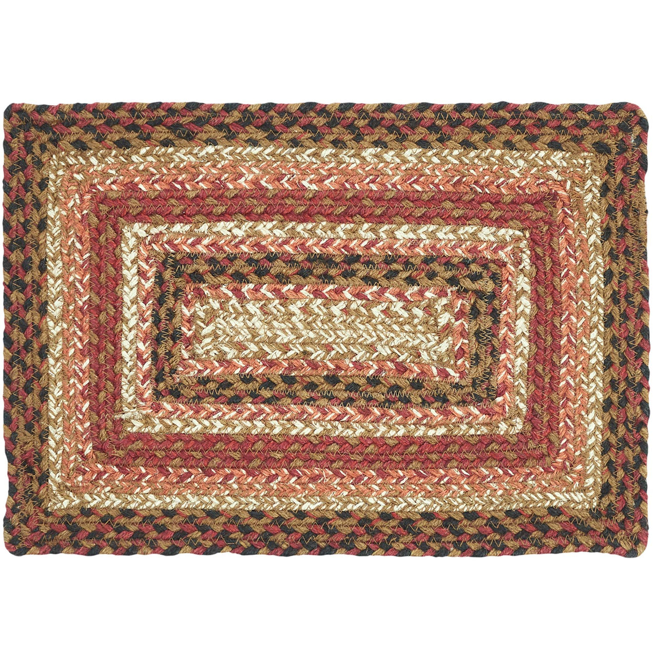 Ginger Spice Jute Braided Rect Placemat 10"x15" VHC Brands - The Fox Decor