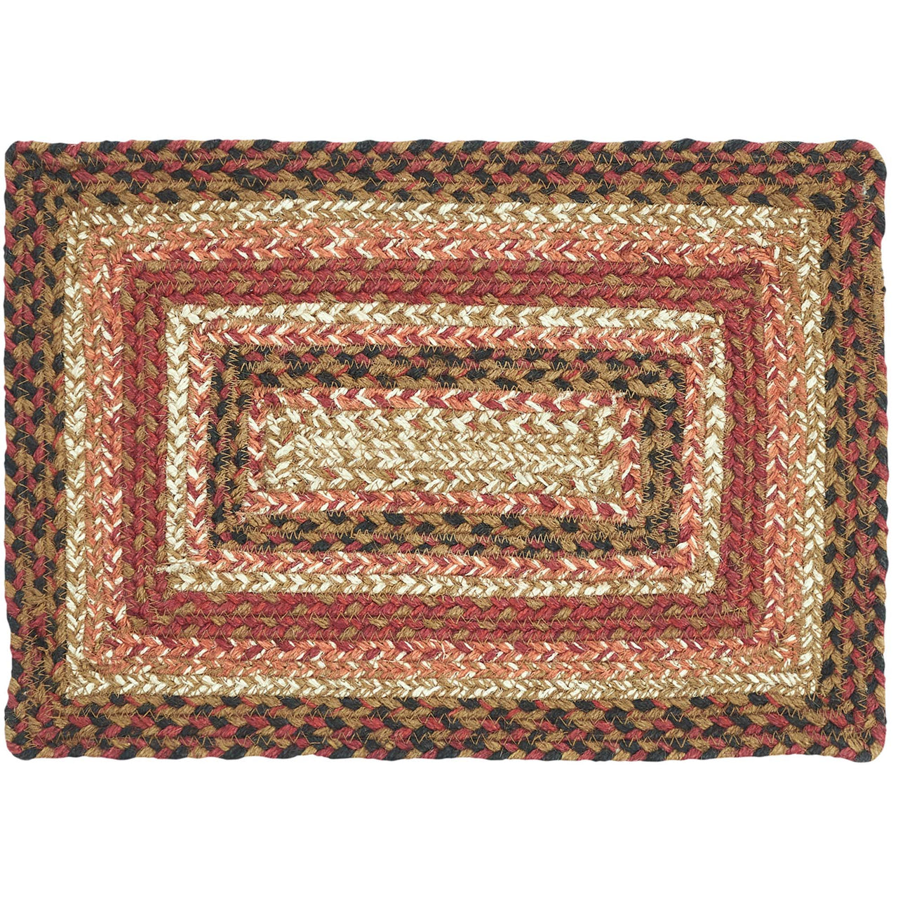 Ginger Spice Jute Braided Rect Placemat 10"x15" VHC Brands