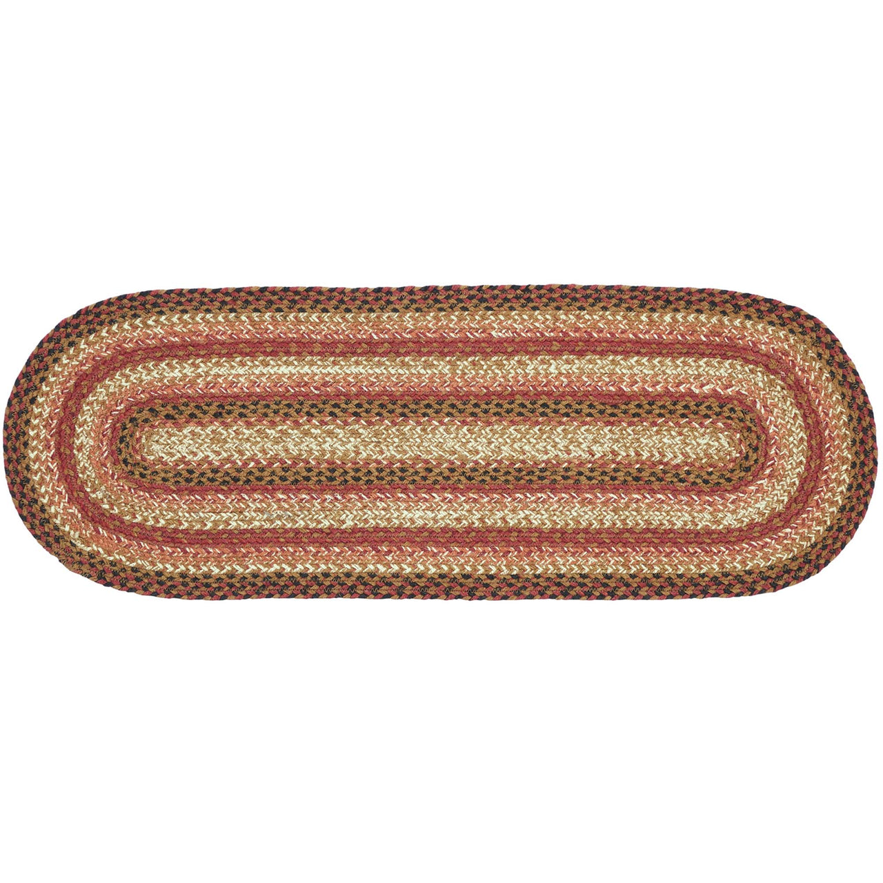 Ginger Spice Jute Braided Oval Runner 13"x36" VHC Brands