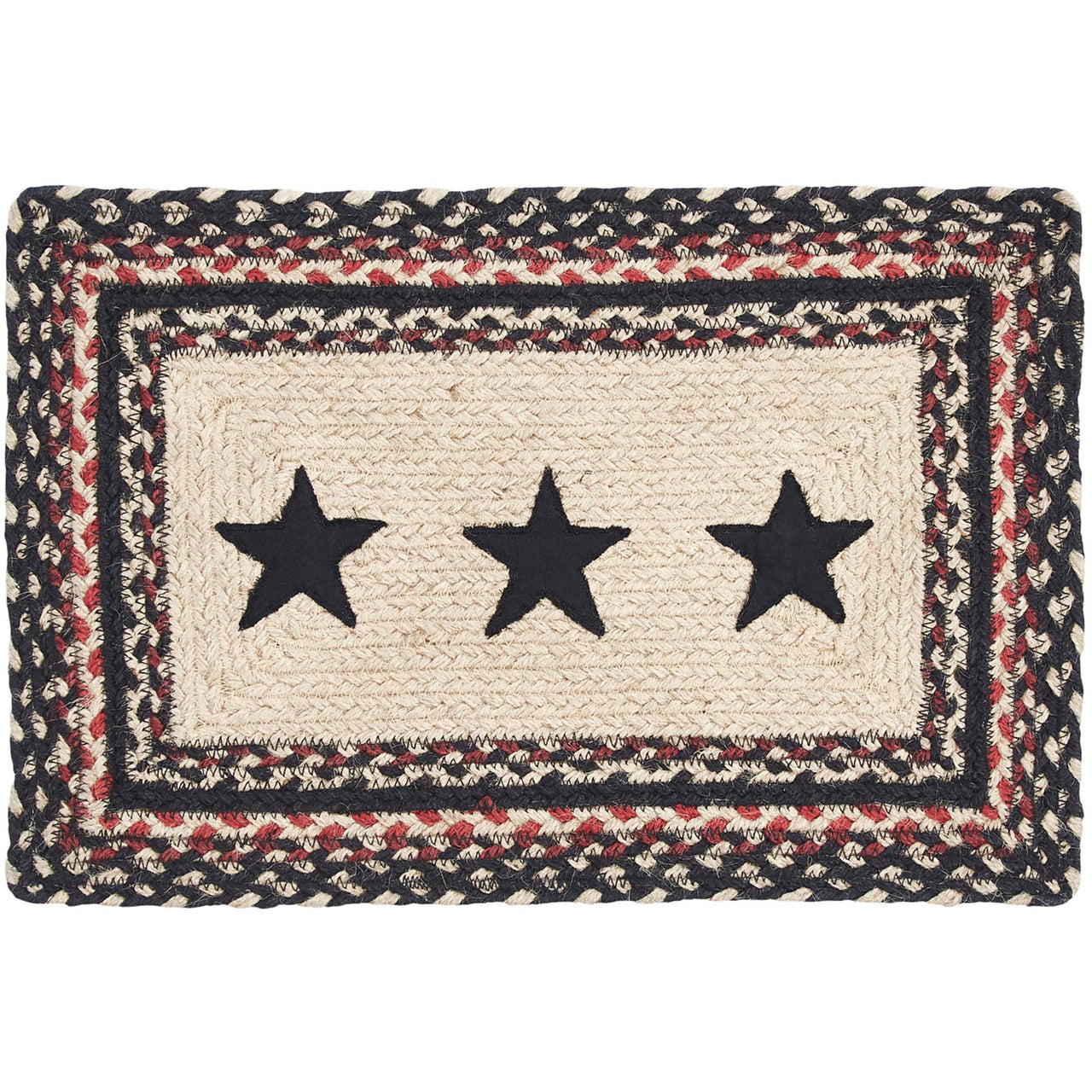 Colonial Star Jute Braided Rect Placemat 10"x15" VHC Brands