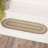 Thumbnail for Cobblestone Jute Stair Tread Oval Latex 8.5x27 VHC Brands - The Fox Decor