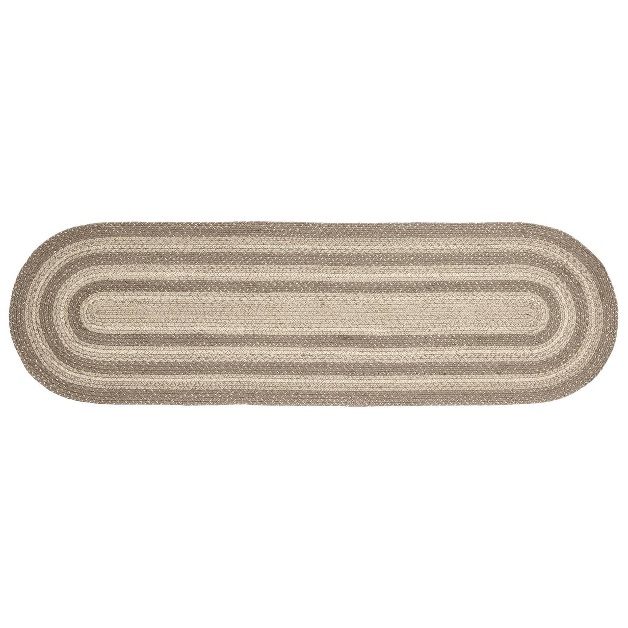 Cobblestone Jute Braided Rug/Runner Oval with Rug Pad 22"x72" VHC Brands