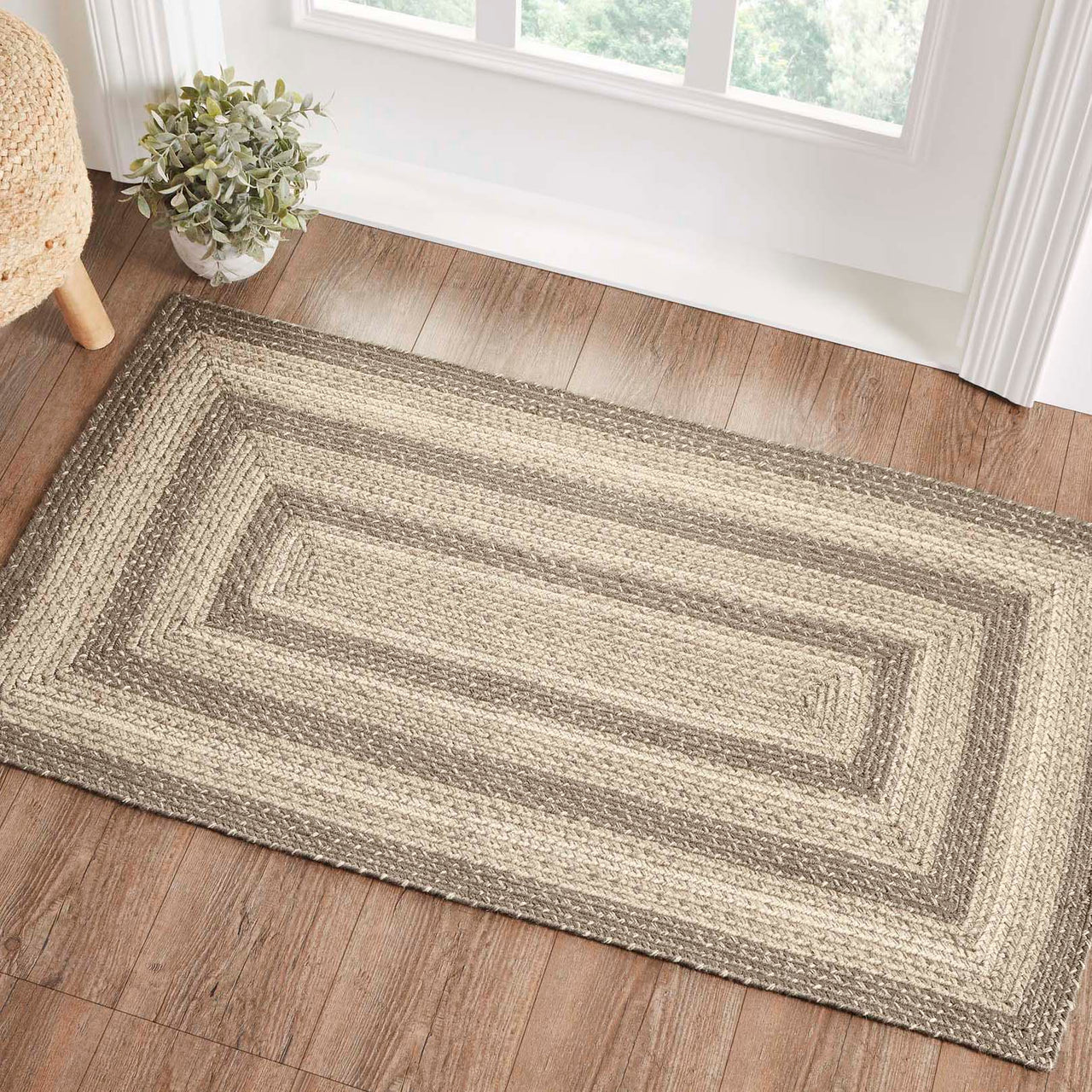 Cobblestone Jute Braided Rug Rect with Rug Pad 27"x48" VHC Brands