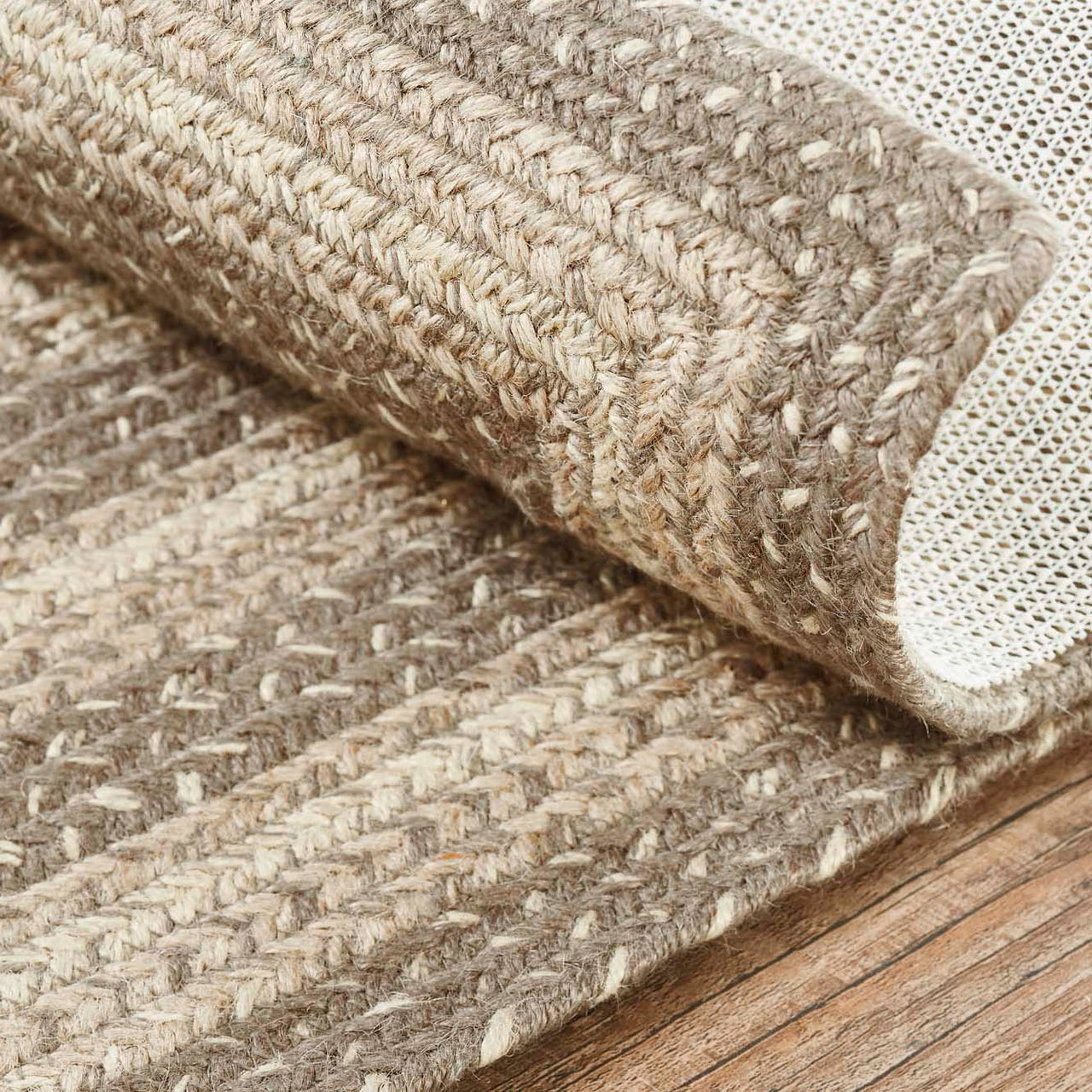 Cobblestone Jute Braided Rug Rect with Rug Pad 5'x8' VHC Brands
