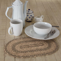Thumbnail for Cobblestone Jute Braided Oval Placemat 10x15 VHC Brands