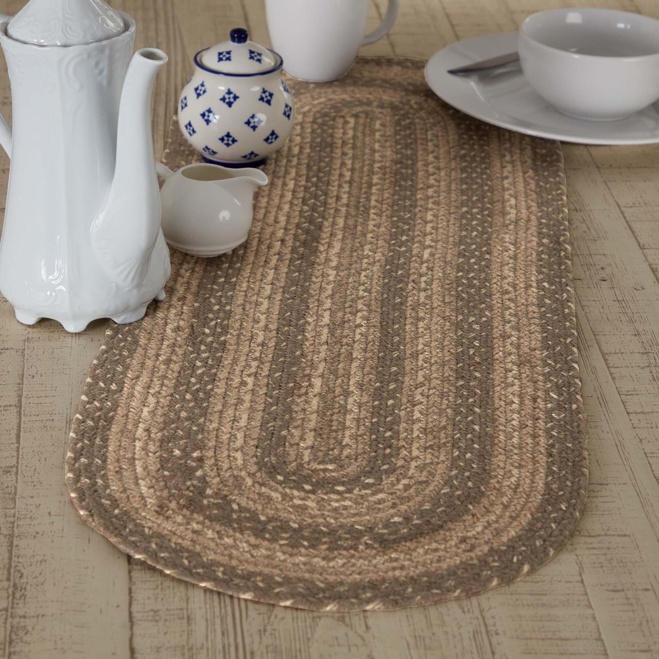 Cobblestone Jute Oval Runner 13x36 VHC Brands