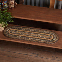 Thumbnail for Espresso Jute Stair Tread Oval Latex 8.5x27 VHC Brands - The Fox Decor