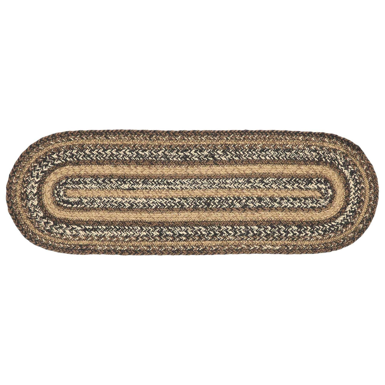 Espresso Jute Stair Tread Oval Latex 8.5x27 VHC Brands - The Fox Decor