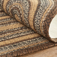 Thumbnail for Espresso Jute Braided Rug/Runner Oval with Rug Pad 22