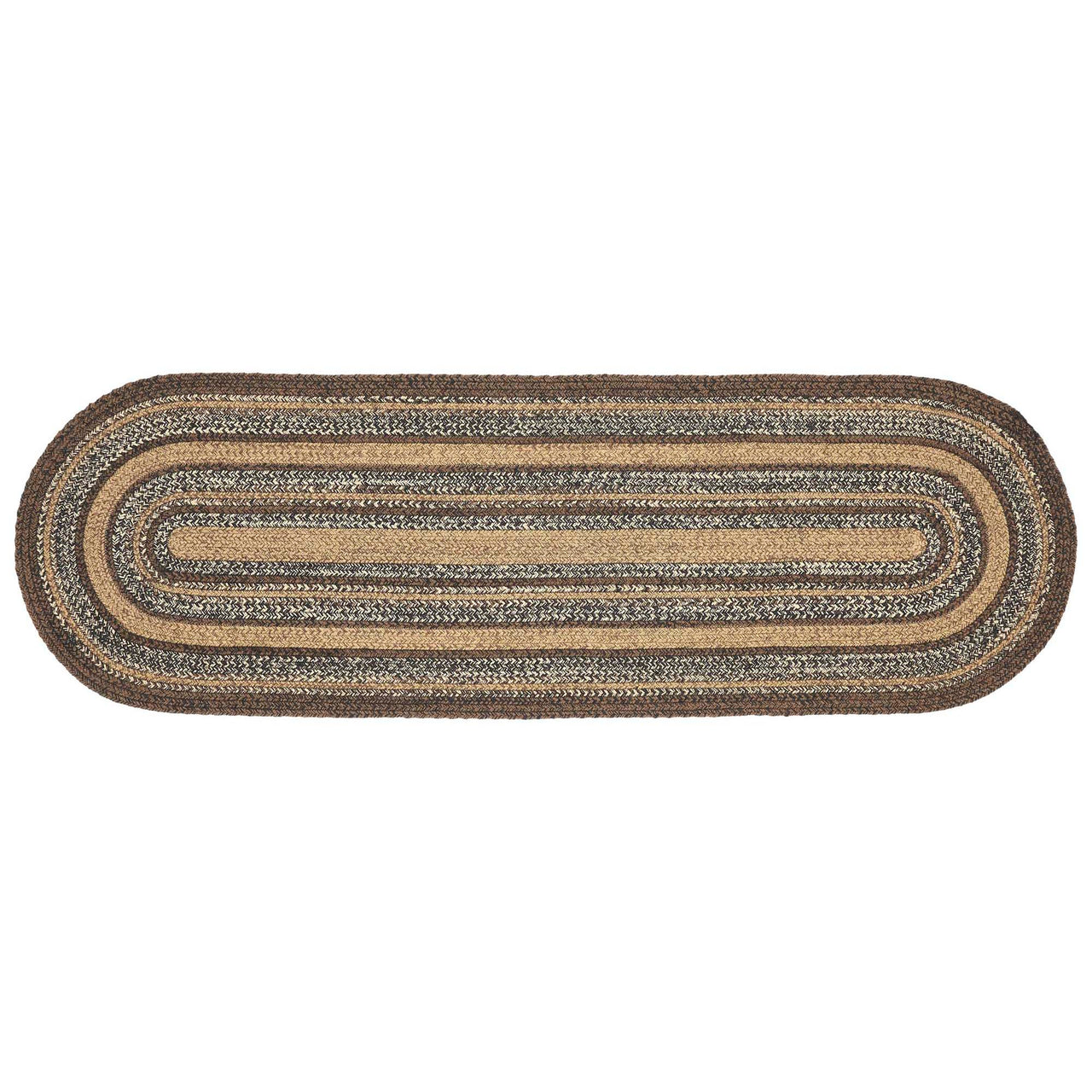 Espresso Jute Braided Rug/Runner Oval with Rug Pad 22"x72" VHC Brands - The Fox Decor