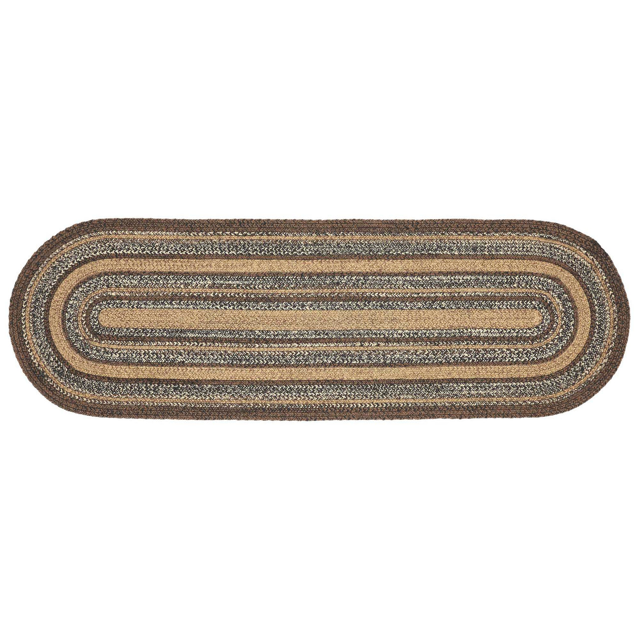 Espresso Jute Braided Rug/Runner Oval with Rug Pad 22"x72" VHC Brands