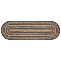 Espresso Jute Braided Rug/Runner Oval with Rug Pad 22
