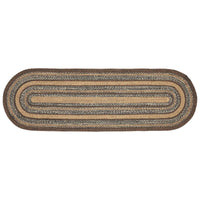 Thumbnail for Espresso Jute Braided Rug/Runner Oval with Rug Pad 22