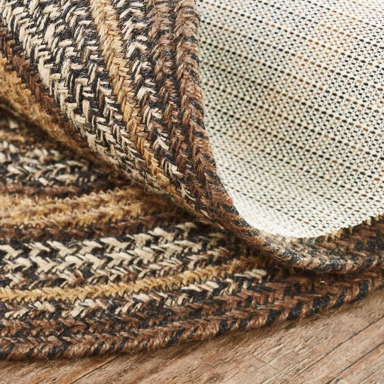 Espresso Jute Braided Rug Oval with Rug Pad 4'x6' VHC Brands