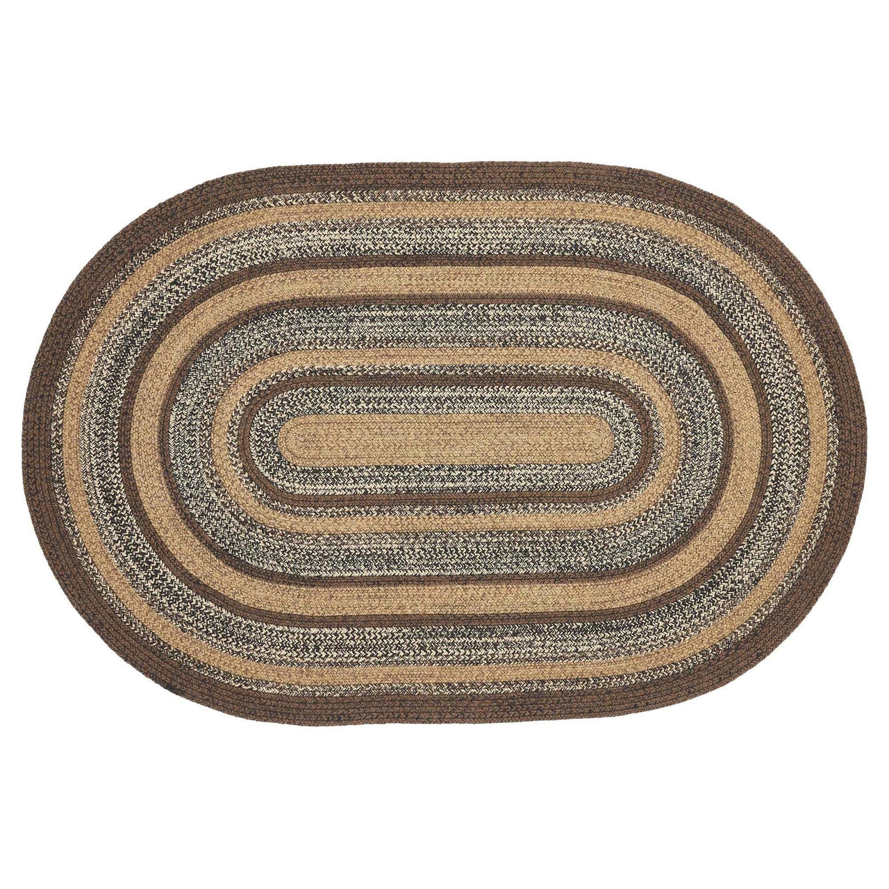 Espresso Jute Braided Rug Oval with Rug Pad 4'x6' VHC Brands - The Fox Decor
