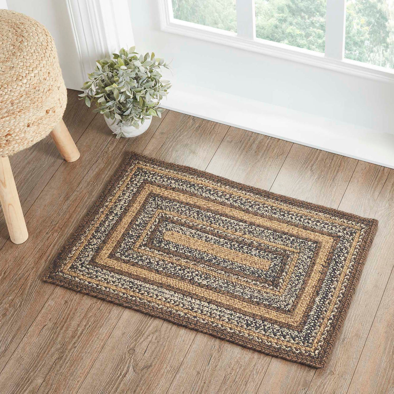 Espresso Jute Braided Rug Rect with Rug Pad 20"x30" VHC Brands