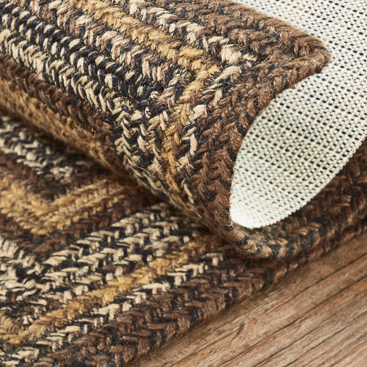 Espresso Jute Braided Rug Rect with Rug Pad 20"x30" VHC Brands