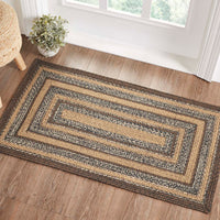 Espresso Jute Braided Rug Rect with Rug Pad 27