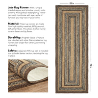 Thumbnail for Espresso Jute Braided Rug/Runner Rect with Rug Pad 22