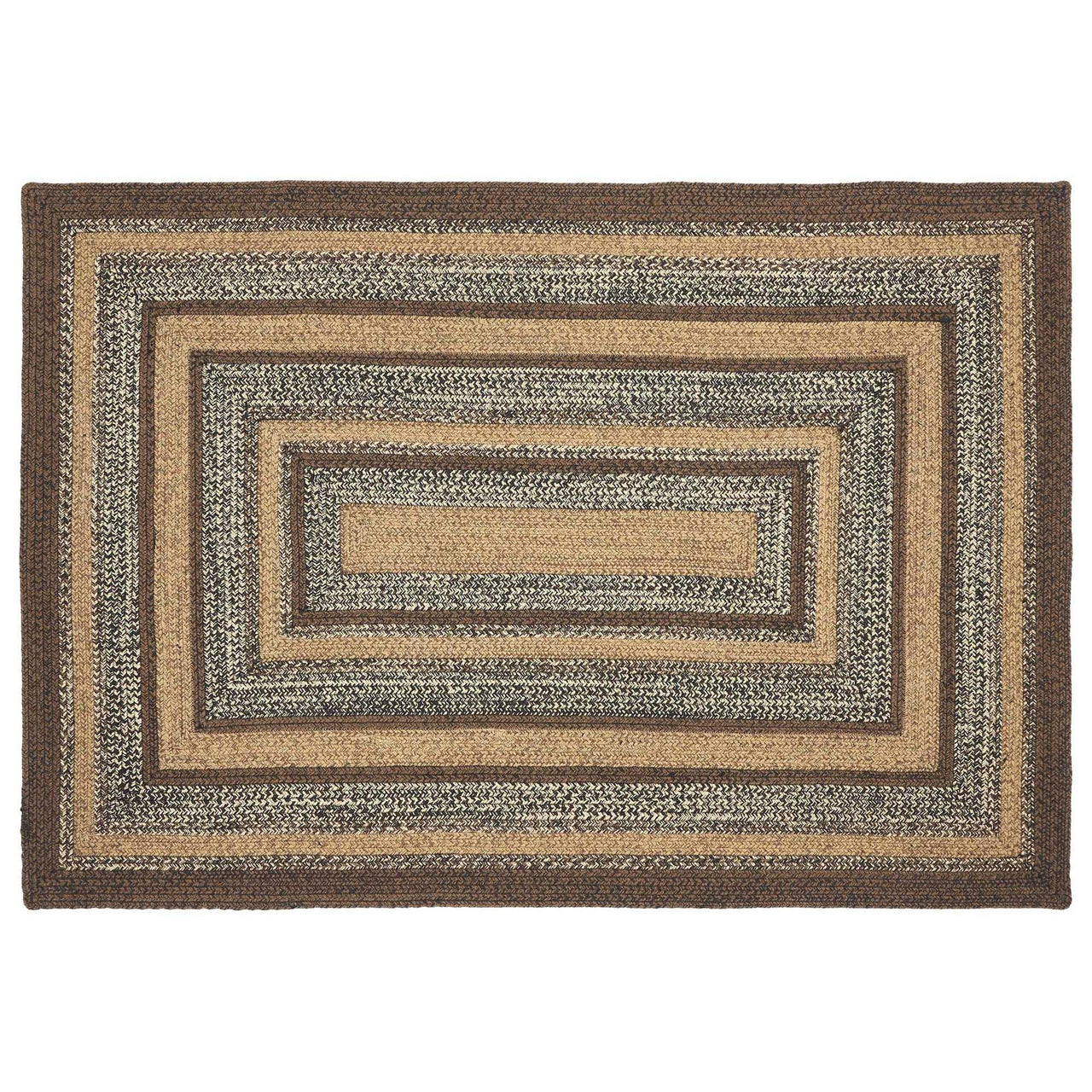 Espresso Jute Braided Rug Rect with Rug Pad 4'x6' VHC Brands - The Fox Decor