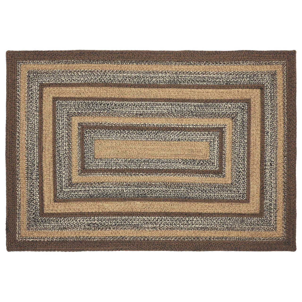 Espresso Jute Braided Rug Rect with Rug Pad 4'x6' VHC Brands