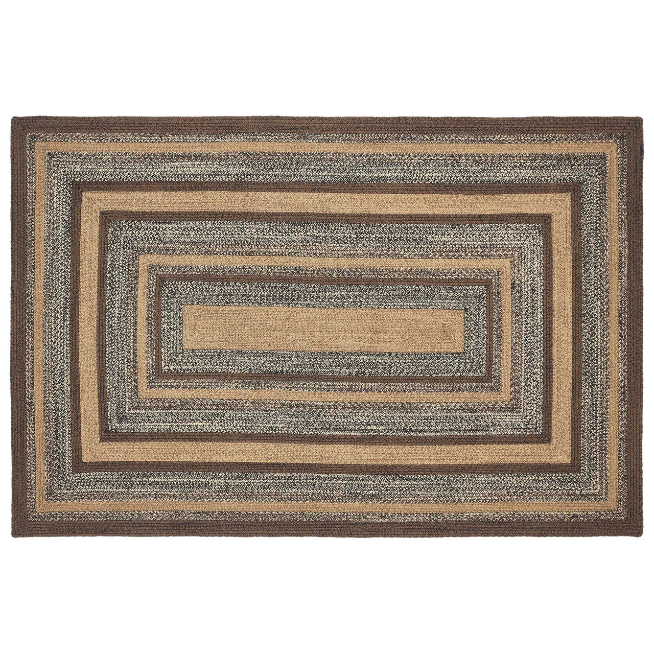 Espresso Jute Braided Rug Rect with Rug Pad 5'x8' VHC Brands