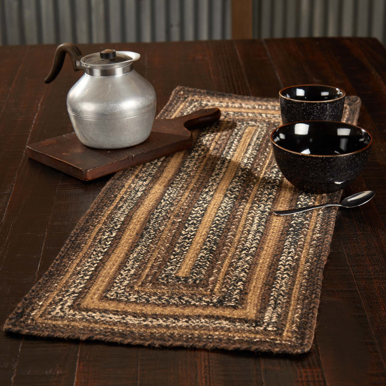 Espresso Jute Braided Rect Runner 13"x36" VHC Brands - The Fox Decor