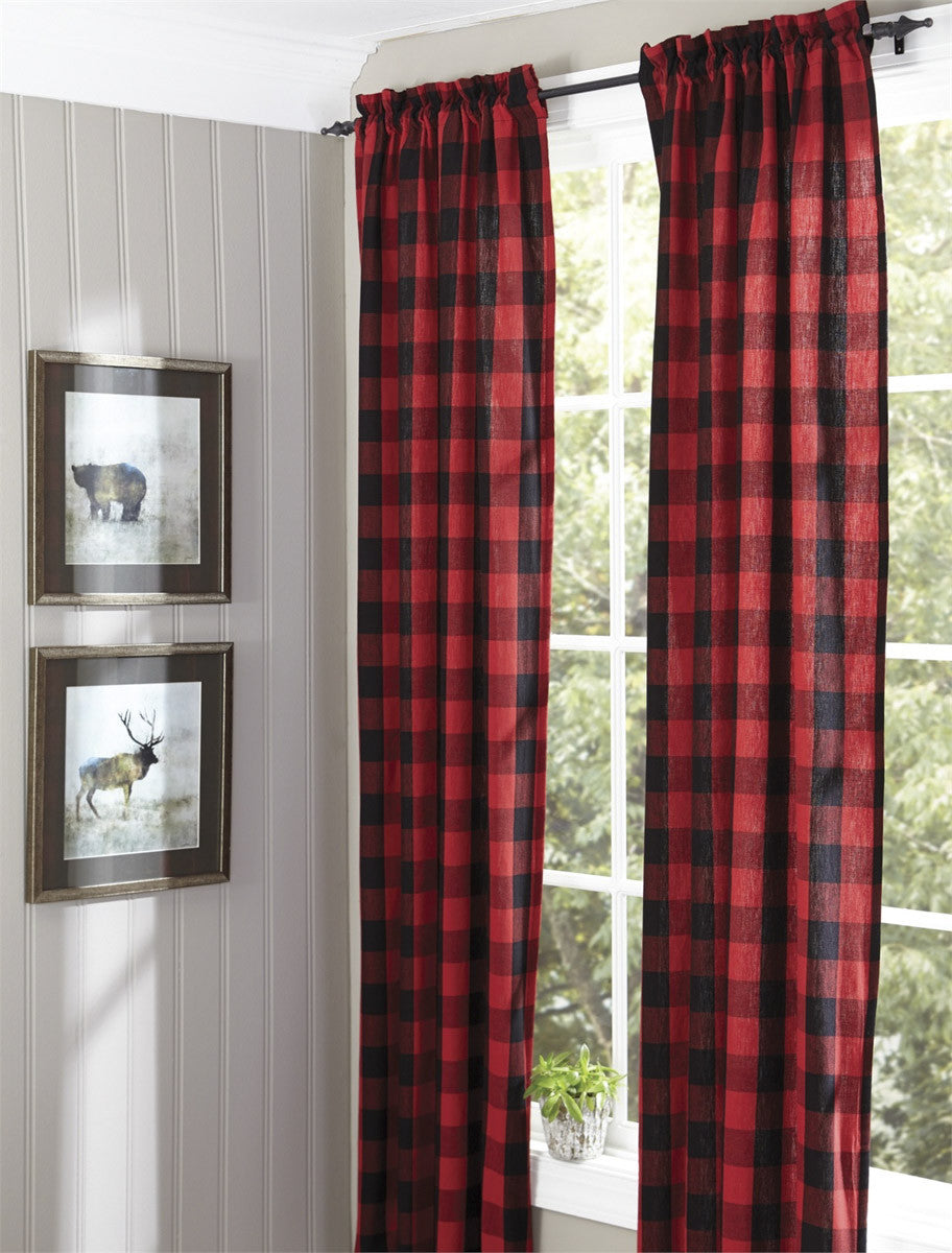 Buffalo Check Lined Panel Pairs Curtain 84" Park Designs