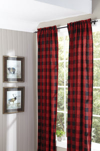 Thumbnail for Buffalo Check Lined Panel Pairs Curtain 96