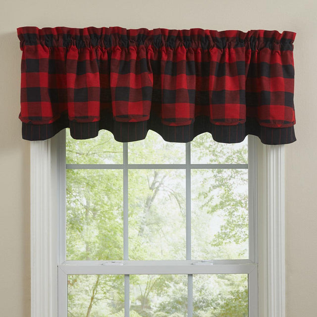 Buffalo Check Valance - Lined Layered Park Designs - The Fox Decor