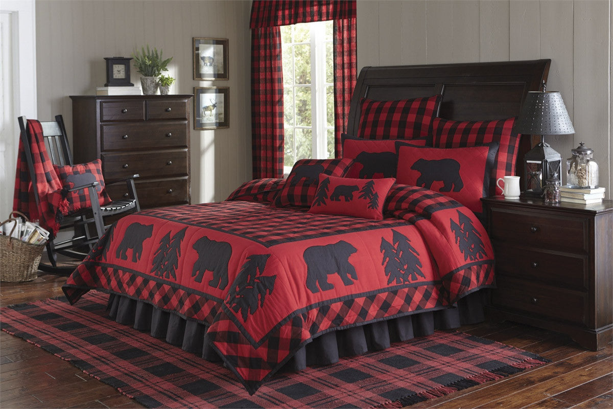 Buffalo Check Black Bear Lodge Queen Quilt - Park Designs