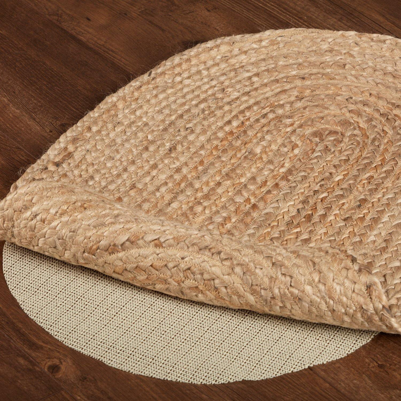 Natural Jute Braided Rug Oval 20"x30" with Rug Pad VHC Brands - The Fox Decor