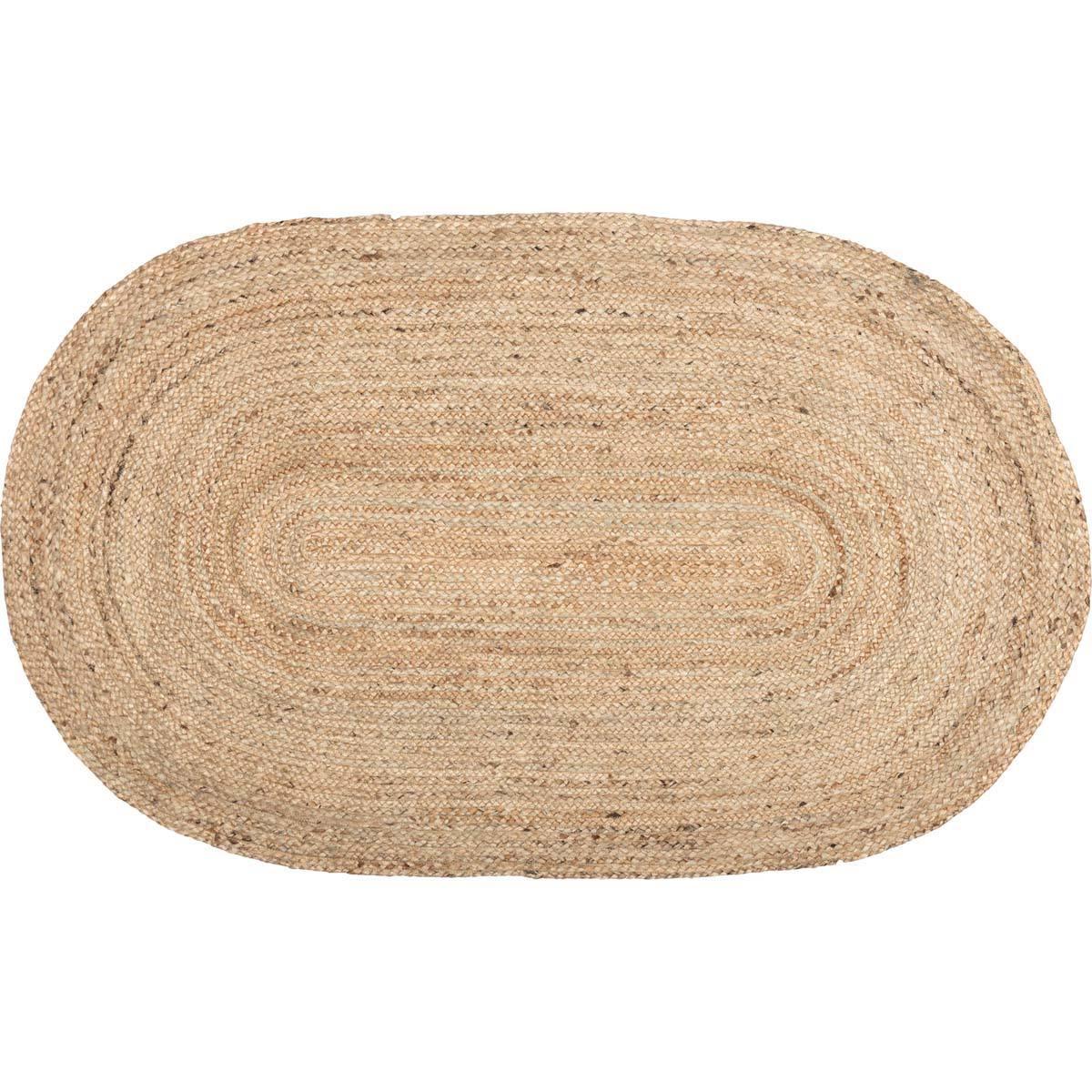 Natural Jute Braided Rug Oval 3'x5' with Rug Pad VHC Brands - The Fox Decor