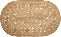 Thumbnail for Celeste Jute Braided Rug Oval 3'x5' with Rug Pad VHC Brands - The Fox Decor