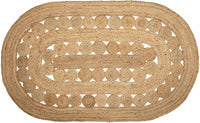 Thumbnail for Celeste Jute Braided Rug Oval 3'x5' with Rug Pad VHC Brands - The Fox Decor