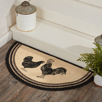 Thumbnail for Sawyer Mill Charcoal Poultry Jute Braided Rug Half Circle 16.5