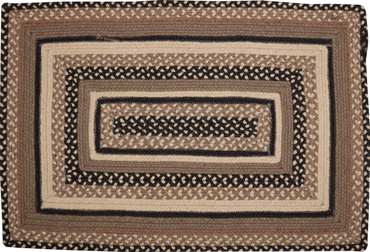 Sawyer Mill Charcoal Jute Braided Rug Rect 20"x30" with Rug Pad VHC Brands - The Fox Decor