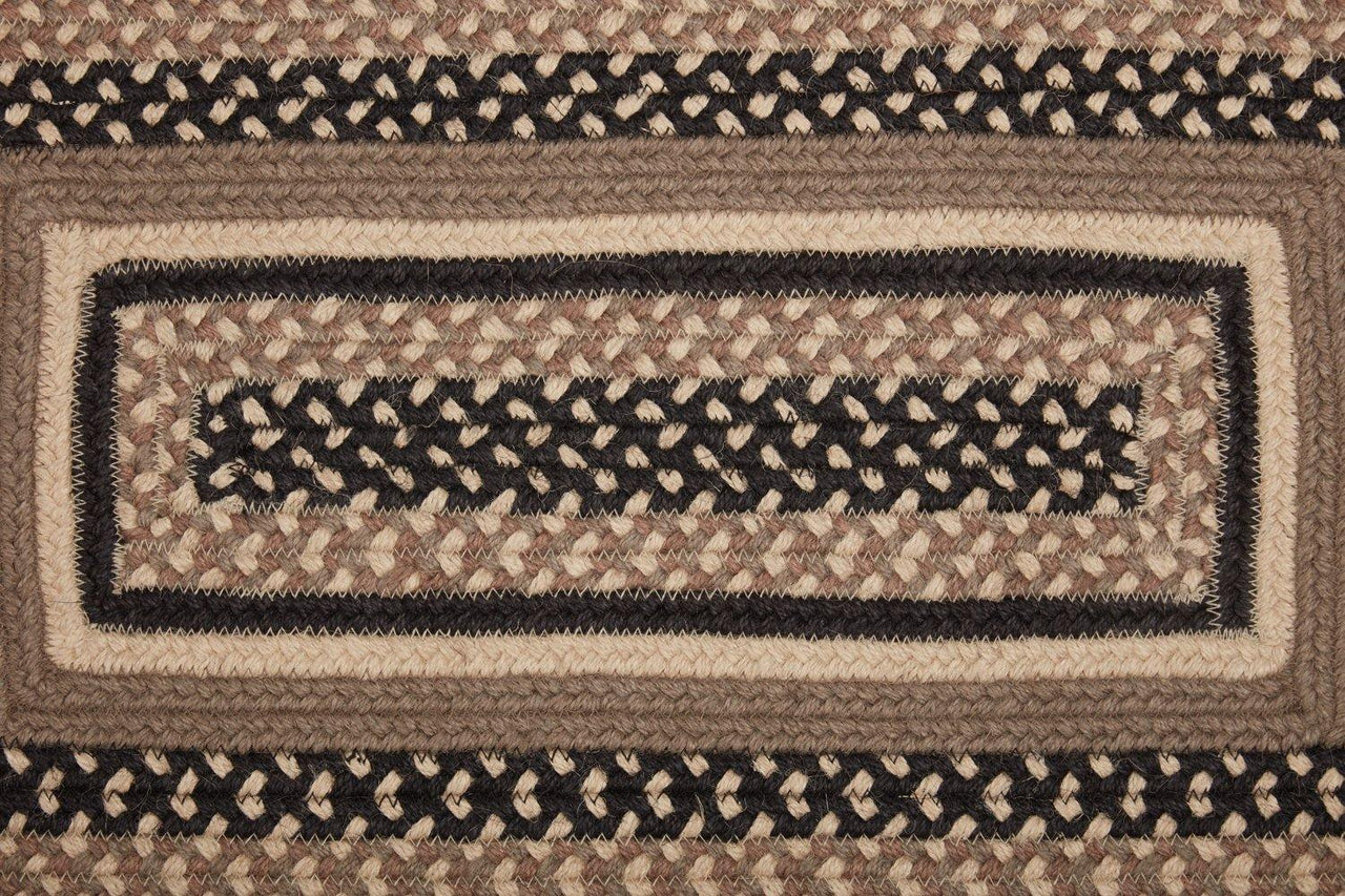 Sawyer Mill Charcoal Jute Braided Rug Rect 20"x30" with Rug Pad VHC Brands - The Fox Decor